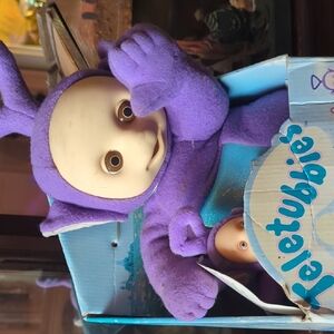 Purple Plush Doll with Soft Fuzzy Texture, Talking Tinky Winky